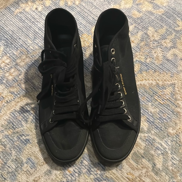 Black Canvas Saint Laurent Sneakers - Picture 2 of 8